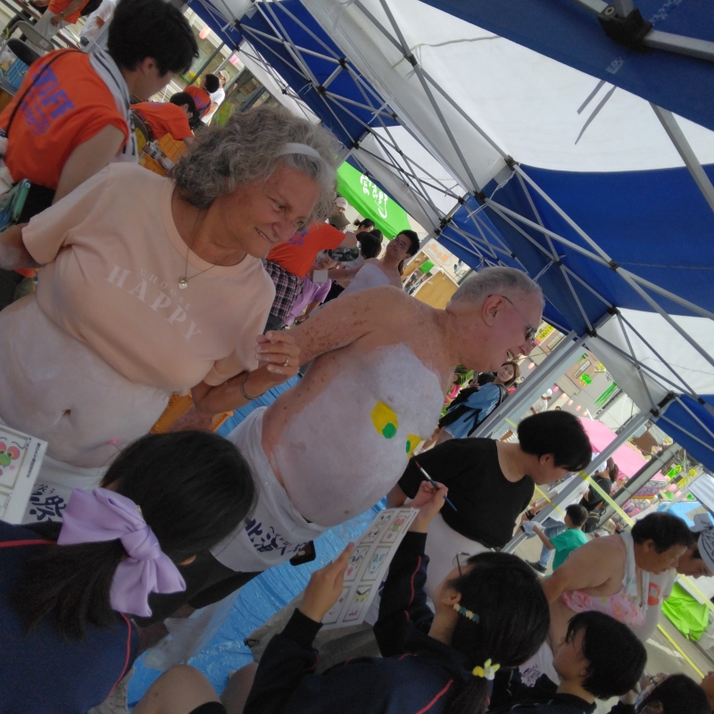 Getting painted up for the parade