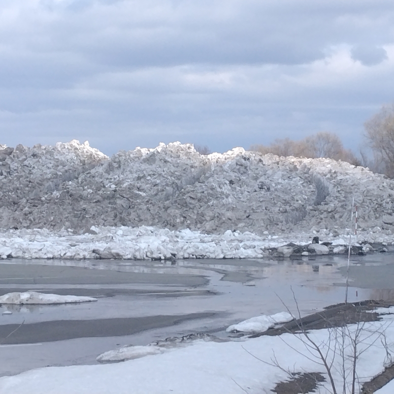 Snow dump melting slowly